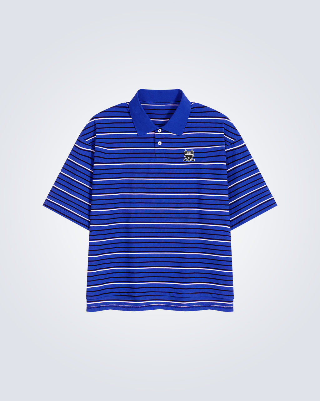 GOMAB - Unisex Striped Boxy Collared Polo Shirt