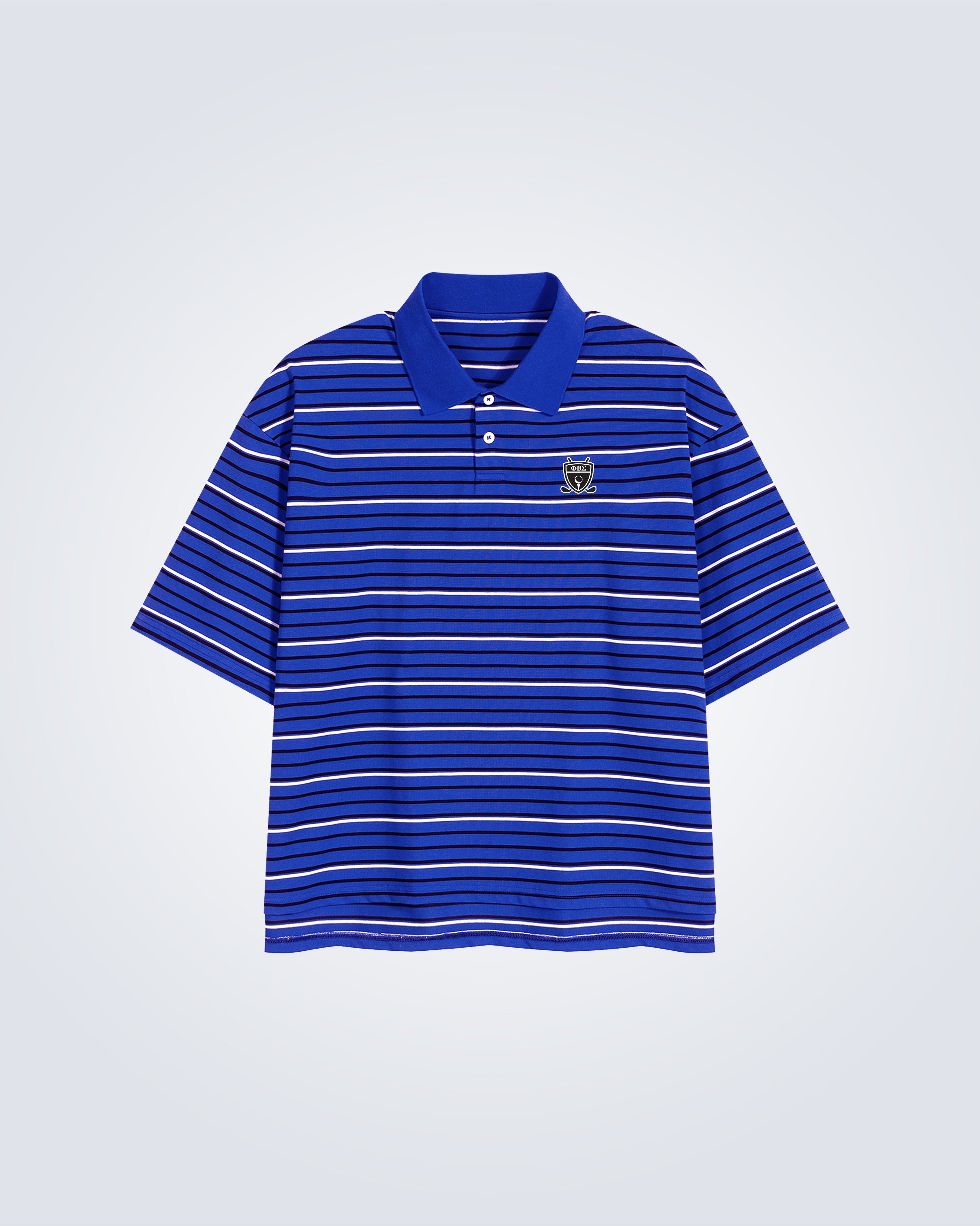 GOMAB - Unisex Striped Boxy Collared Polo Shirt